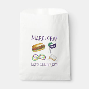 Sacolinha Celebração do vamos Mardi Gras Beignet Miçanga NOL