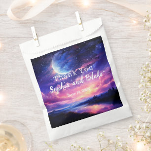 Sacolinha Celestial Cheia Estrelas de Lua Casadas Bolsas Fav