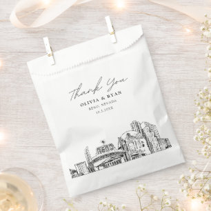 Sacolinha Centro Personalizado do Skyline Reno Wedding