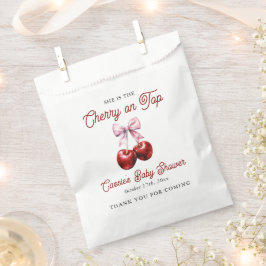 Sacolinha Cereja Moderna no Chá de fraldas Rosa Superior