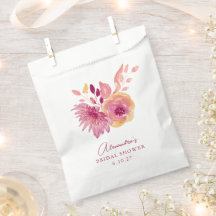 Chá de Bebê Boho Aquarela Flores Vermelhas Magenta