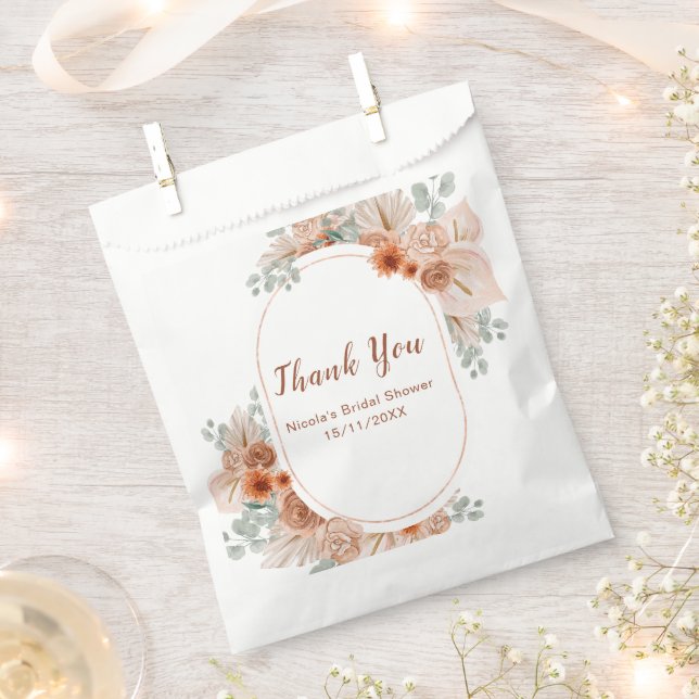 Sacolinha Chá de Bebê Boho Terracotta Grama de Pampas (Cortado)