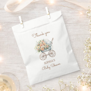 Sacolinha Chá de Bebê Carruagem de Bebê Floral Boho