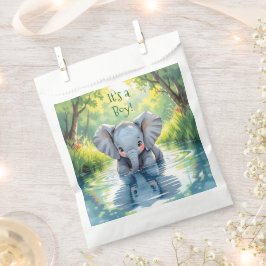 Sacolinha Chá de Bebê com Tema de Elefante Bebê