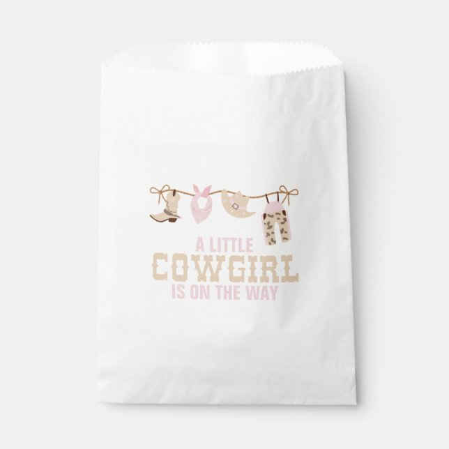Sacolinha Chá de Bebê Cowgirl Ocidental Rosa (Frente)