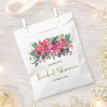 Chá de Bebê de Natal com Poinsettia Rosa