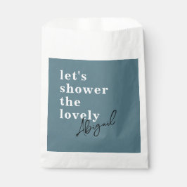 Sacolinha Chá de Bebê de Noiva Simples Água-Marinha Aquarela