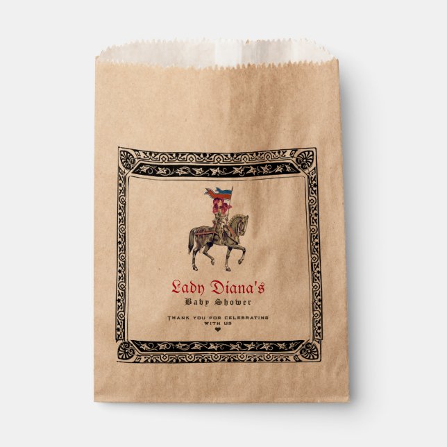 Sacolinha Chá de Bebê do Cavaleiro da Renascença Medieval (Frente)