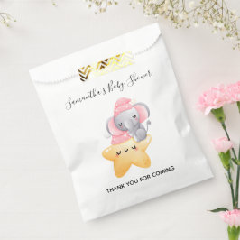 Sacolinha Chá de Bebê Elefante Rosa Personalizado