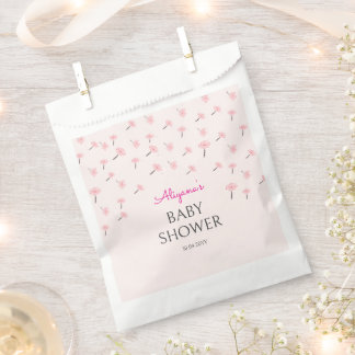 Sacolinha Chá de Bebê Floral Minimalista em Aquarela Rosa