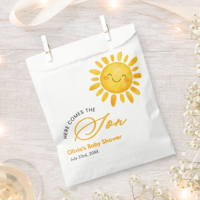 Sacolinha Chá de Bebê Fofo Aqui Vem o Sol  (Cortado)