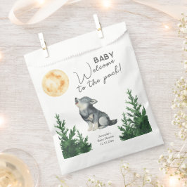 Sacolinha Chá de Bebê Lobo em Aquarela 