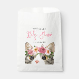 Sacolinha Chá de Bebê Menina Gatinha Aquarela Doce