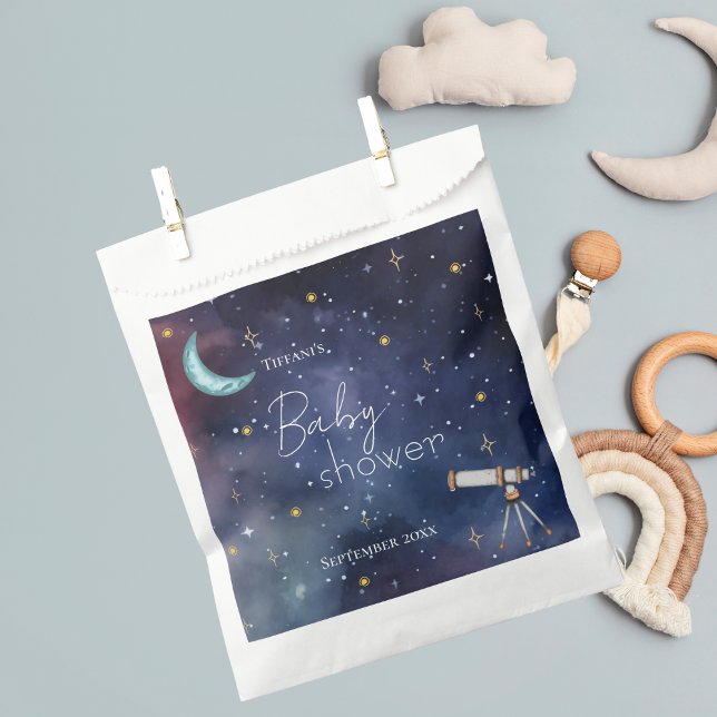 Sacolinha Chá de Bebê Menino Menina Céu Celestial Lua & Estr (Criador carregado)