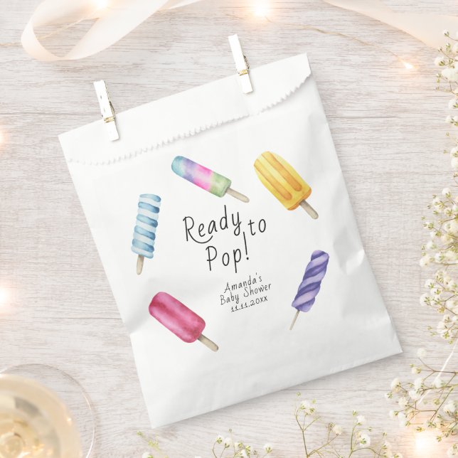 Sacolinha Chá de bebê Popsicle aquarela (Cortado)