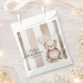 Sacolinha Chá de Bebê Urso Teddy Neutro Mal Posso Esperar