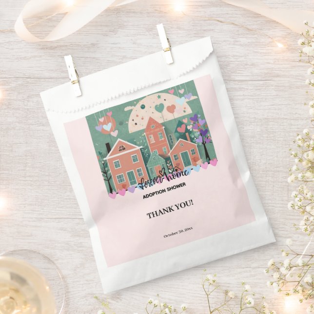 Sacolinha Chá de Foster de Adoção para Pastel Corações Domés (Cortado)