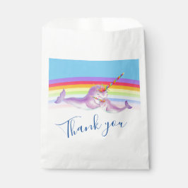 Sacolinha Chá de fraldas-arco-íris azul-bebê mãe-narval