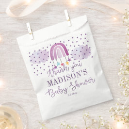 Sacolinha Chá de fraldas arco-íris roxo personalizado