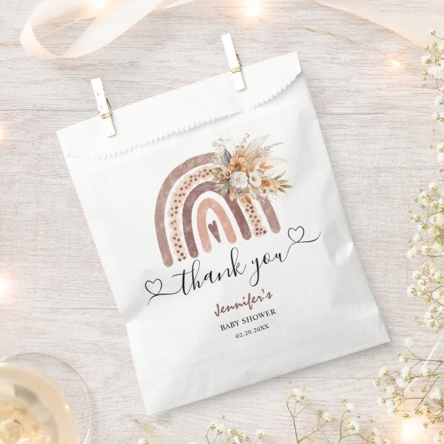 Sacolinha Chá de fraldas Arco-Íris Sexo Boho Neutro (Cortado)