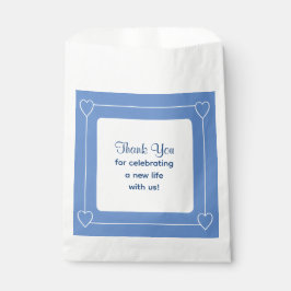 Sacolinha Chá de fraldas Azul Bonito Obrigado por Celebrar