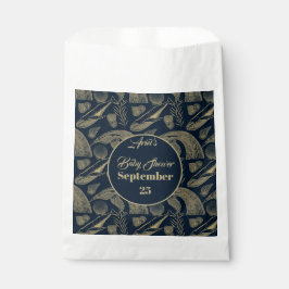 Sacolinha Chá de fraldas Azul de Baleia Náutica Vintage