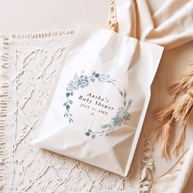 Sacolinha Chá de fraldas Azul Floral Azul AUSHA Dusty (Criador carregado)