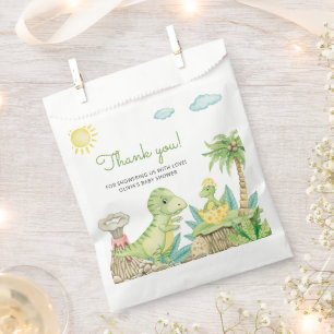 Sacolinha Chá de fraldas Bonito De Dinossauro Obrigado