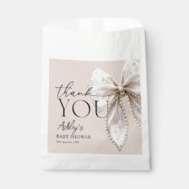 Sacolinha Chá de fraldas branco elegante Obrigado