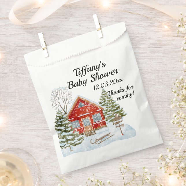 Sacolinha Chá de fraldas da Casa Vermelha da Paisagem de Inv (Cortado)