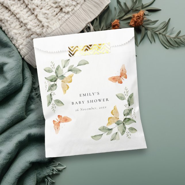 Sacolinha Chá de fraldas das Borboletas do Jardim Amarelo-Bo (Criador carregado)