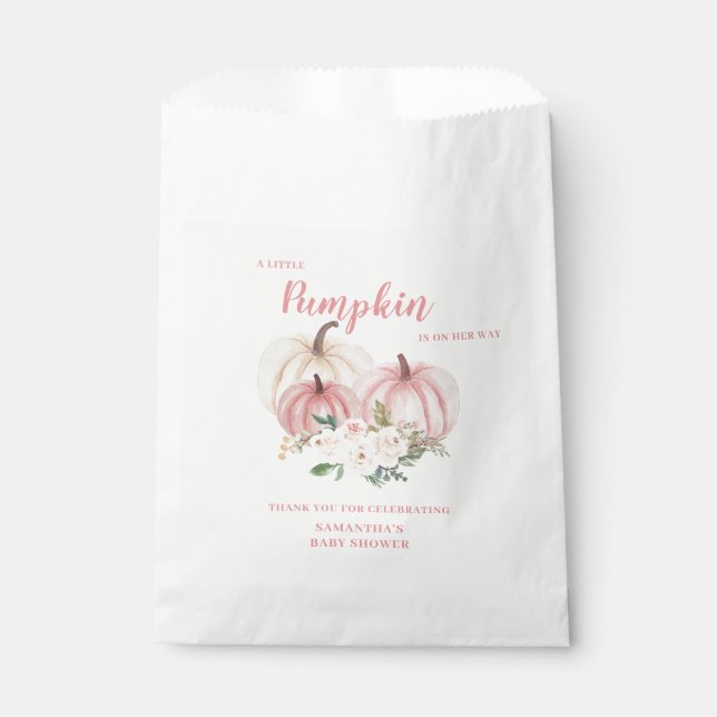 Sacolinha Chá de fraldas de Abóbora Rosa Moderno (Frente)