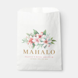 Sacolinha Chá de fraldas de Aloha Floral Rosa Tropical