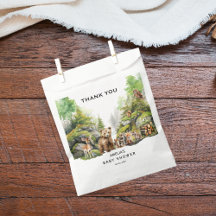 Chá de fraldas de Animais da Floresta de Madeira