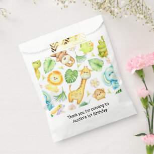 Sacolinha Chá de fraldas de Aniversário da Selva Safari