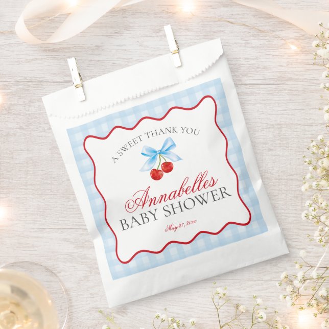 Sacolinha Chá de fraldas de Arco de coquete azul-doce Cherry (Cortado)