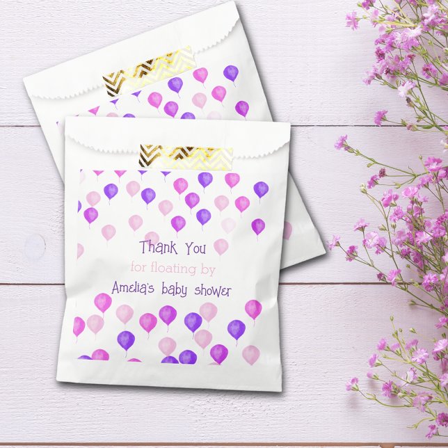 Sacolinha Chá de fraldas de Balões Rosa bonito (Criador carregado)