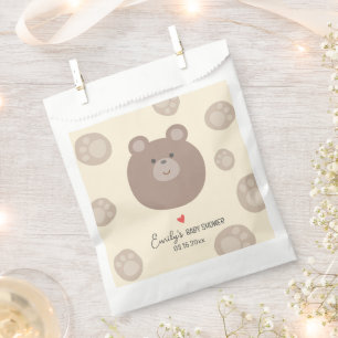 Sacolinha Chá de fraldas de Beary Brown Teddy Bear Cub