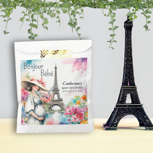 Sacolinha Chá de fraldas de Bonjour Bebe Floral Eiffel Tower