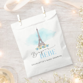 Sacolinha Chá de fraldas de Bonjour Torre Eiffel Paris Favor