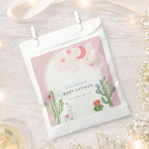 Sacolinha Chá de fraldas De Brinquedos Cactus De Arco Rosa
