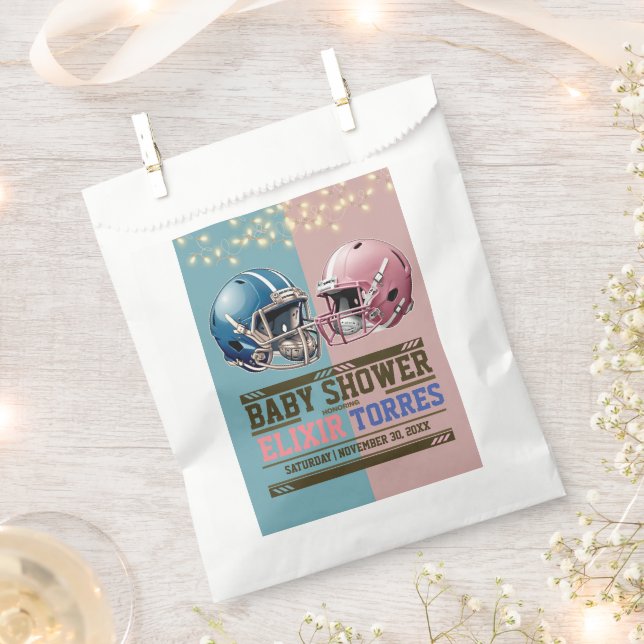 Sacolinha Chá de fraldas de Capacete de Futebol Americano Az (Cortado)
