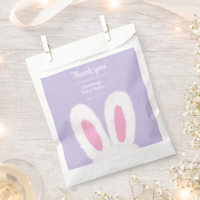 Sacolinha Chá de fraldas de coelhinho liso minimalista (Cortado)