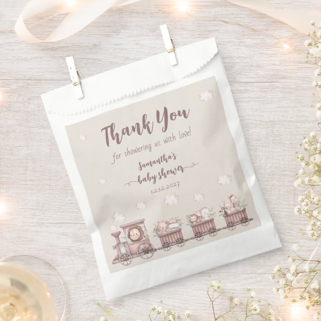 Sacolinha Chá de fraldas de Comboio de Selva Safari (Cortado)