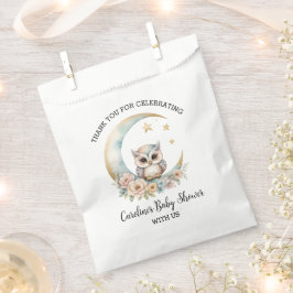 Sacolinha Chá de fraldas de Coruja de Aquarela Cuta