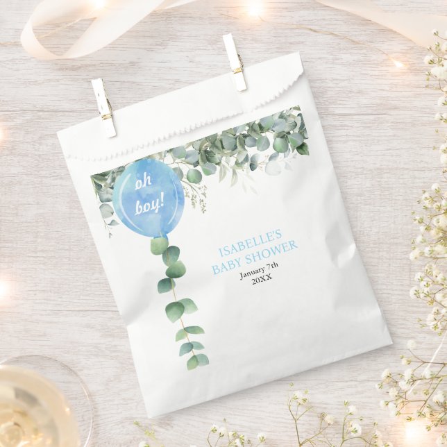 Sacolinha Chá de fraldas de eucalipto com balões verdes (Cortado)
