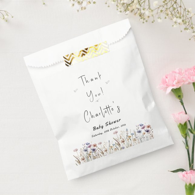 Sacolinha Chá de fraldas de flor selvagem colorida (Selado)