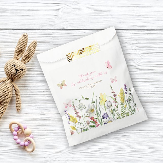 Sacolinha Chá de fraldas De Flor Selvagem Obrigado A Favorec (Criador carregado)