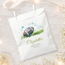 Sacolinha Chá de fraldas de Futebol Elegante Watercolor