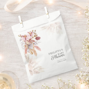 Sacolinha Chá de fraldas de Garota Floral Boho Pampas Grass